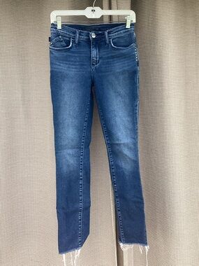 Rock & Republic Dark Blue Skinny Jeans with Frayed Hem